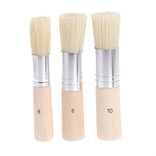 3Pcs/Set Wooden Stencil Brush Hog Bristle Brushes Watercolor Oil Painting To`S2 3Pcs/Set Wooden Stencil Brush Hog Bristle Brushes Watercolor Oil Painting To`S2